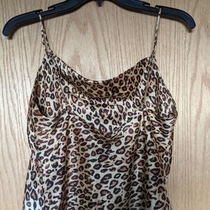 Leopard Print Smocked Strapless Camisole Top main image 1